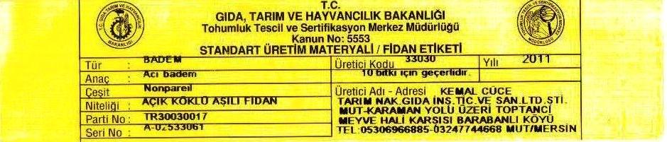 açıkköknonpareilelbademifidanısertifikasi
