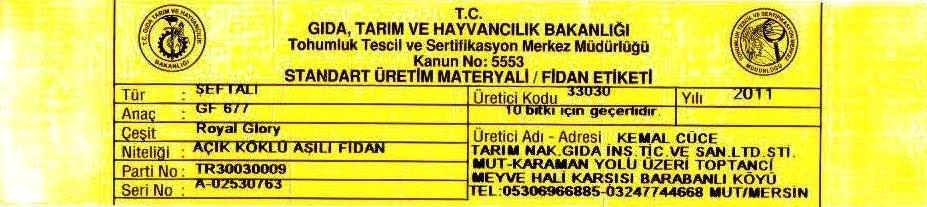 royalgloryşeftalisertifikası